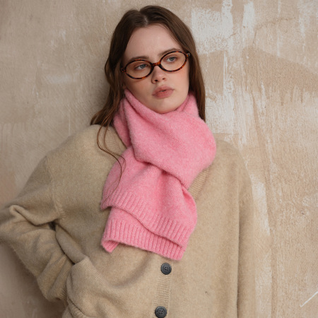 Écharpe d'hiver élégante en fibre synthétique de couleur unie pour femme, 1 pièce