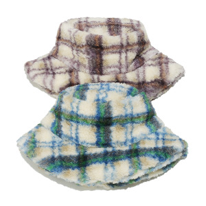 1 Chapeau De Pêcheur Décontracté En Peluche À Carreaux h5 Image2