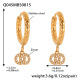 Boucles d'oreilles double anneau doré en zircon Image7