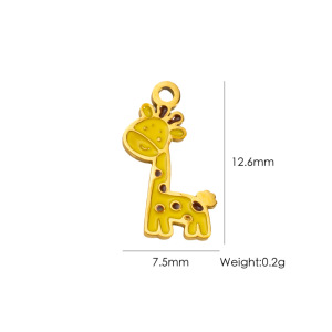 Pendentif Romantique À Faire Soi-Même En Forme De Cœur, D'Animal Ou De Fruit, En Acier Inoxydable Étanche, Couleur Or, Pour Femme (1 Pièce) h5 