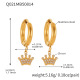 Boucles d'oreilles couronne dorée brillante 