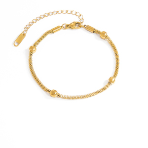 Bracelet Chaîne Simple En Acier Inoxydable Étanche Couleur Or Pour Femme (1 Pièce) h5