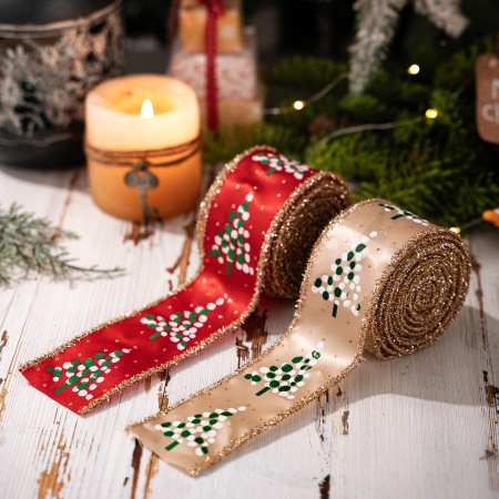 1 Rouleau De Ruban Décoratif De Noël