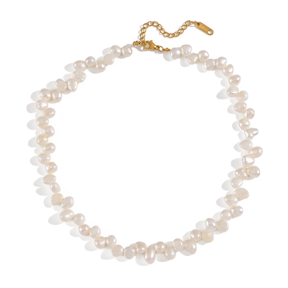 Collier De Perles De Couleur Or En Acier Inoxydable De La Série Luxurious, 1 Pièce Image6