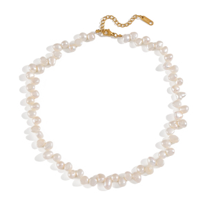 Collier De Perles De Couleur Or En Acier Inoxydable De La Série Luxurious, 1 Pièce h5 Image6