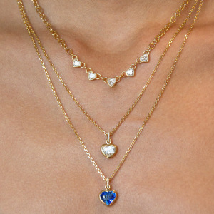 Collier Pendentif Femme Daily Heart En Acier Inoxydable Étanche Couleur Or Avec Zircon (1 Pièce) h5 Image4