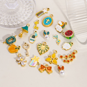Pendentif Romantique À Faire Soi-Même En Forme De Cœur, D'Animal Ou De Fruit, En Acier Inoxydable Étanche, Couleur Or, Pour Femme (1 Pièce) h5 Image2