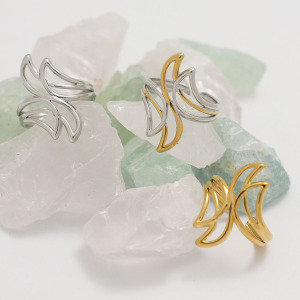 Bague Tendance Décontractée De Forme Irrégulière En Acier Inoxydable, Couleur Or, Étanche. h5 Image6