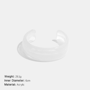 Bracelet Manchette Simple En Acrylique Dégradé De Couleurs Pour Femme, 1 Pièce h5 Image2