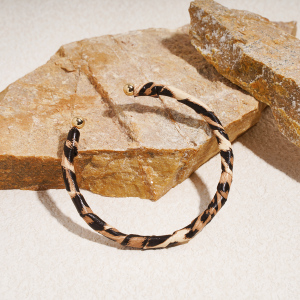 Bracelet Manchette En Alliage De Cuir Léopard Rétro 1 Pièce h5 Image5