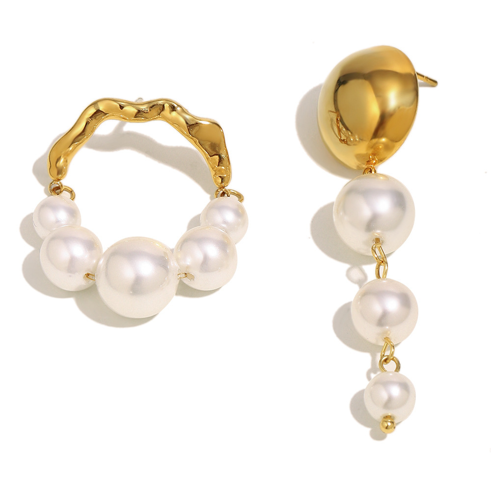 Boucles D'Oreilles Classiques Annulaires En Acier Inoxydable, Couleur Or, Pour Femme (1 Paire). h5Image4