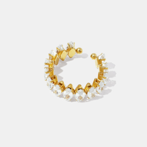 Ensemble De Boucles D'Oreilles En Acier Inoxydable Étanche Avec Zircon Doré h5 Image3