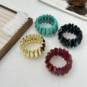 Bracelet Jonc Rétro En Résine De Forme Irrégulière, 1 Pièce h5 Image5
