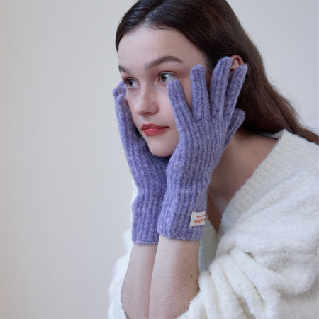 1 paire de gants quotidiens en polyester de couleur unie pour femme