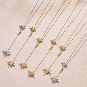 Collier Pendentif Femme Luxueux En Acier Inoxydable Doré, Orné D'Une Étoile (1 Pièce) h5 Image5