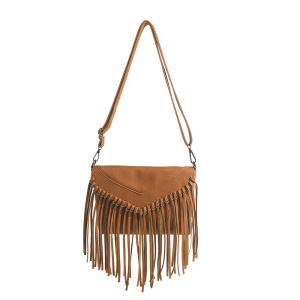 Sac À Bandoulière Vintage En Pu Pour Femme, 1 Pièce, Avec Pompon h5 Image2
