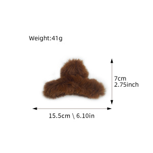 1 Pince À Cheveux Simple Et Mignonne En Peluche Douce De Couleur Unie Pour Femme h5 Image4