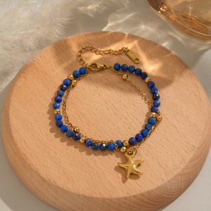 Bracelet En Acier Inoxydable Étanche Avec Perles De Pierre Naturelle (1 Pièce) h5 Image4