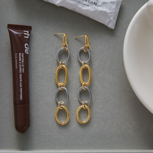 1 Paire De Boucles D'Oreilles Pendantes Classiques Rondes En Acier Inoxydable Étanche, Couleur Or Et Argent, Pour Femme h5 Image6