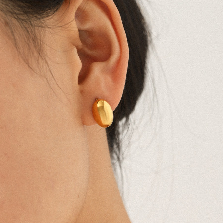 1 paire de boucles d'oreilles puces pour femme, en acier inoxydable imperméable, couleur or, forme irrégulière, serties de zircon. 2