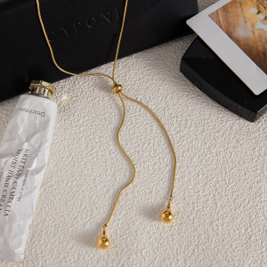 1 Magnifique Collier Long Pour Femme En Acier Inoxydable Imperméable Avec Pendentif Goutte Quotidien h5 Image6
