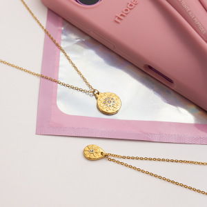 Collier Pendentif Femme Étanche En Acier Inoxydable, Motif Goutte Rétro (1 Pièce) h5 Image3