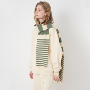 Écharpe D'Hiver En Fibre Synthétique À Rayures Noires Et Blanches Pour Femme, 1 Pièce h5 Image4