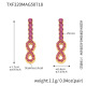 TXF320-Boucles d'oreilles en zircon rouge rose Image6