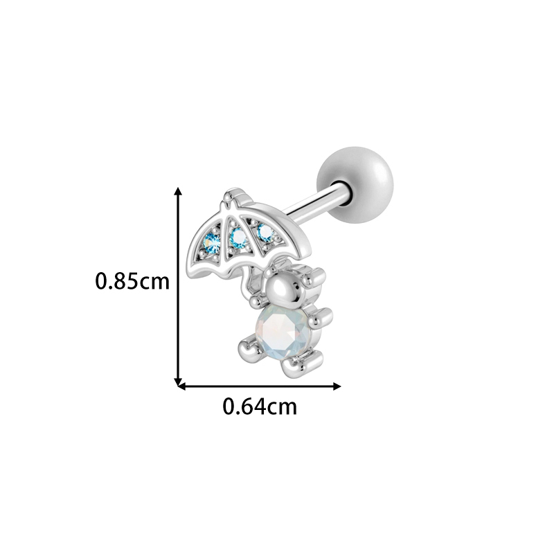 Boucle D'Oreille Piercing Papillon En Cuivre Doré Et Zircon h5Image2