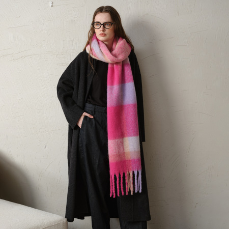 1 écharpe d'hiver simple et coupe-vent en polyester pour femme