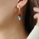 F226-Boucles d'oreilles en pierre naturelle rouge
