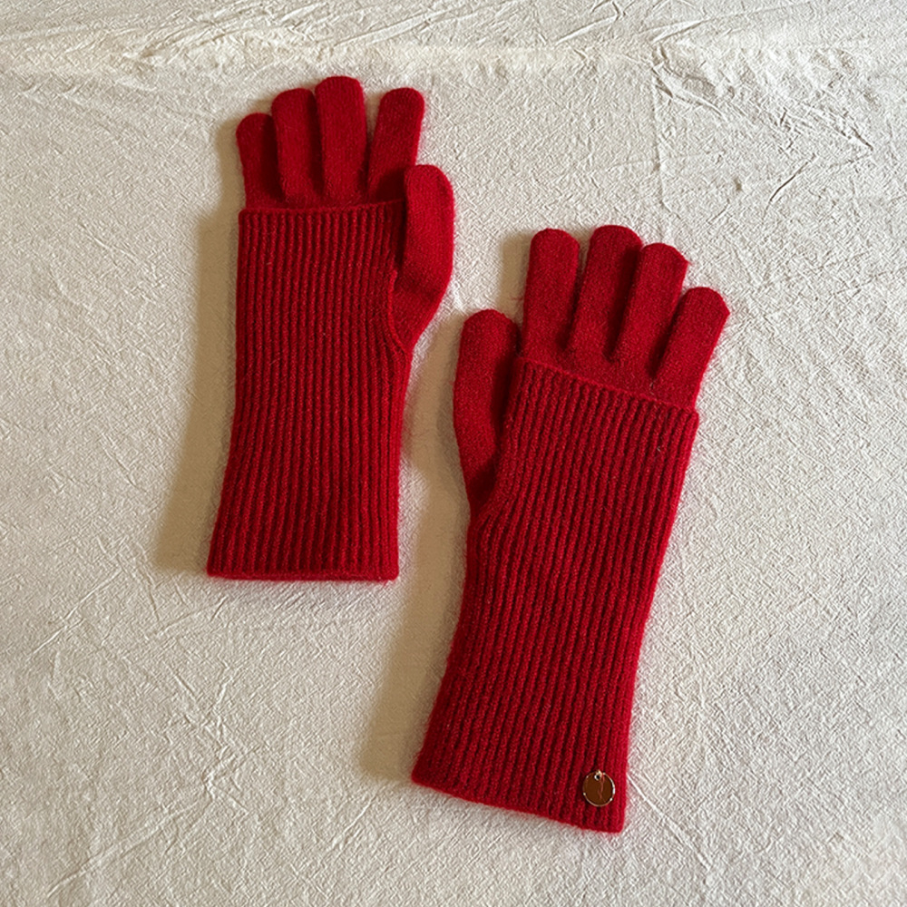 1 Paire De Gants Classiques Sans Doigts En Polyester Pour Femme, Pour Écran Tactile 