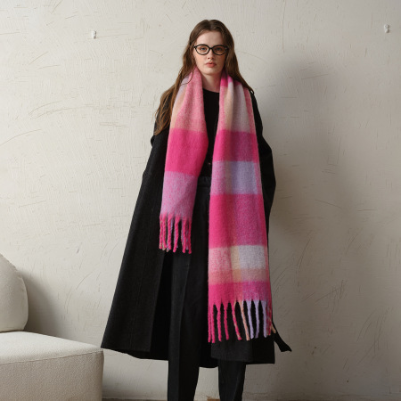 1 écharpe d'hiver simple et coupe-vent en polyester pour femme 2