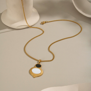 Ensemble De Collier Élégant Patchwork En Acier Inoxydable Imperméable Couleur Or h5 Image5