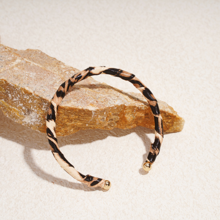 Bracelet manchette en alliage de cuir léopard rétro 1 pièce 2