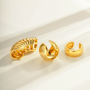 1 Pièce De Manchettes D'Oreilles En Cuivre Doré Et Zircon h5 Image3
