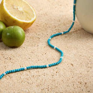 Collier De Perles En Calaïte Classique Pour Femme, Pierres Naturelles, Couleur Or, 1 Pièce h5 Image5