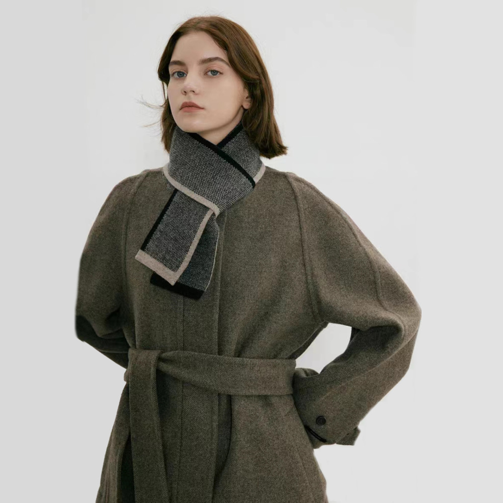 Écharpe D'Hiver Simple En Polyester Patchwork Pour Femme, 1 Pièce Image3