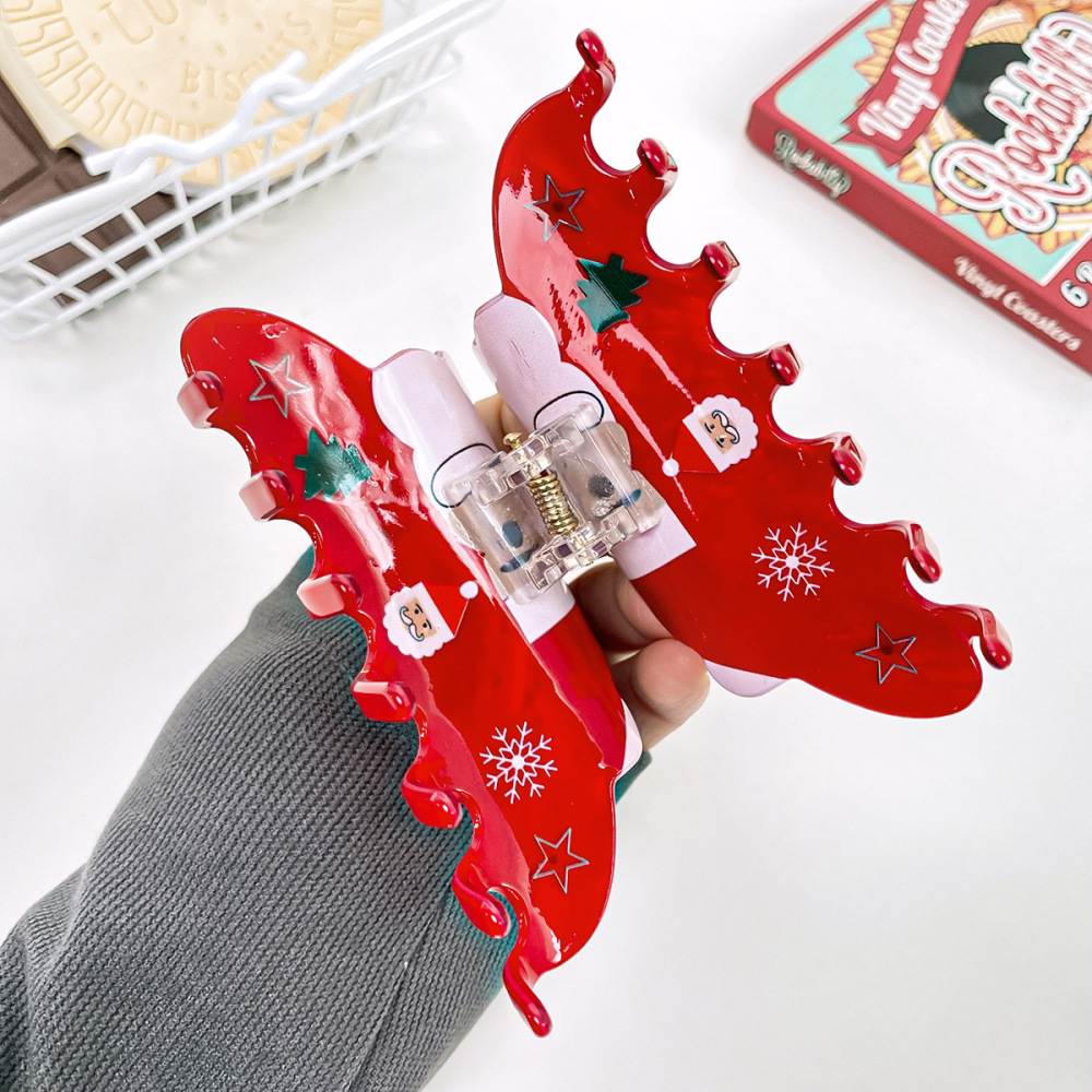 1 Pince À Cheveux En Pvc Pour Femme, Motif Bonhomme De Neige De Noël Image6