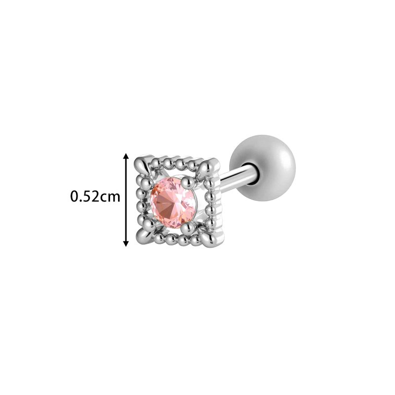 Boucle D'Oreille Piercing En Forme De Cœur En Cuivre Doré Et Zircon Image2
