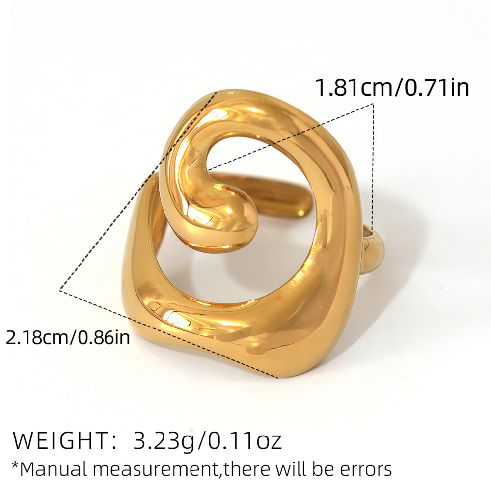 Bague Femme Simple, Forme Irrégulière, En Acier Inoxydable Étanche Image2