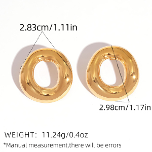 Boucles D'Oreilles Puces Élégantes Pour Femme, En Acier Inoxydable Doré, Imperméables, De Forme Irrégulière (1 Pièce). h5 Image2