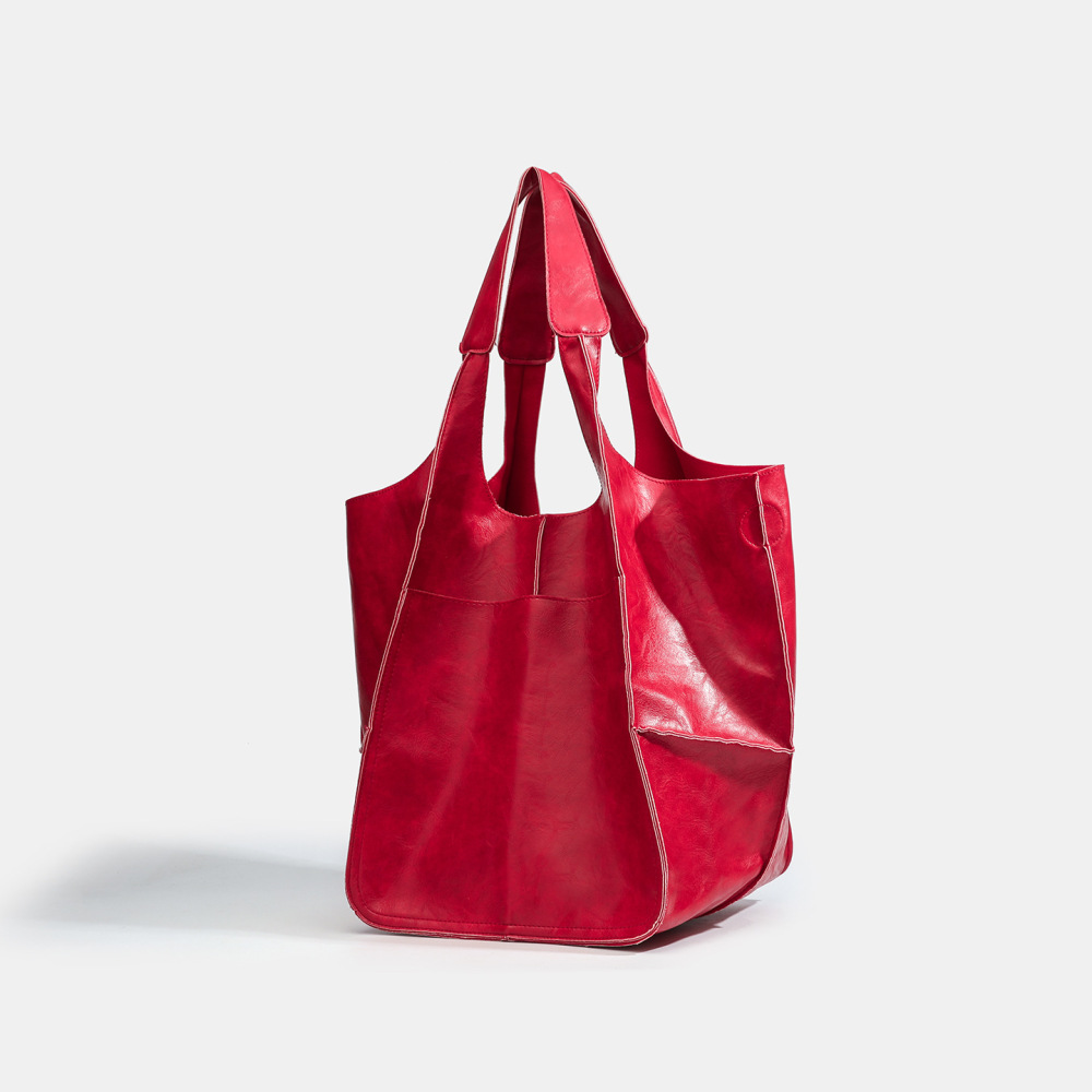 Sac Fourre-Tout Minimaliste Rétro Uni En Pu Pour Femme (1 Pièce) h5Image4