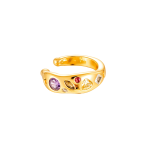 1 Pièce De Manchettes D'Oreilles En Cuivre Doré Et Zircon h5 
