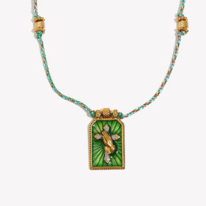 Collier Pendentif Sophistiqué Pour Femme, En Acier Inoxydable Étanche, Couleur Or, Orné D'Un Motif De Tarot (1 Pièce) h5 