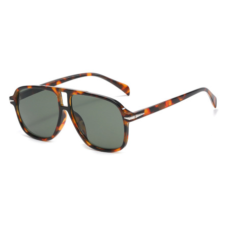 1 paire de lunettes de soleil aviateur rétro marron pour femme