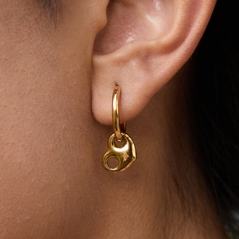 Ensembles De Bijoux Pour Femmes En Acier Inoxydable Doré, En Forme De Cœur, De La Série Romantique Image5