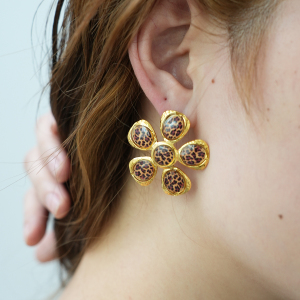 1 Paire De Boucles D'Oreilles À Tige En Acier Inoxydable Couleur Or Pour Femme, Série Simple, Motif Fleur Naturelle h5 Image5