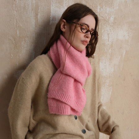 Écharpe d'hiver élégante en fibre synthétique de couleur unie pour femme, 1 pièce 2
