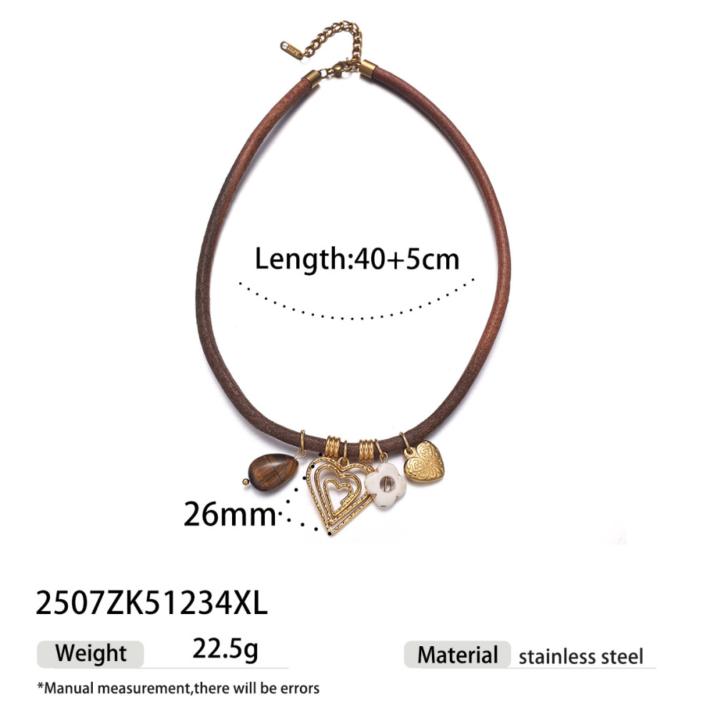 Collier Pendentif Cœur Soleil En Acier Inoxydable Étanche Couleur Or (1 Pièce)
